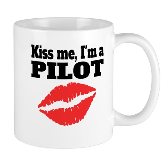 ماگ خلبانی طرح Kiss me i'm a pilot