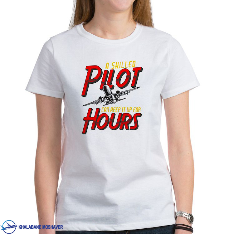 تیشرت خلبانی زنانه طرح Pilot hours