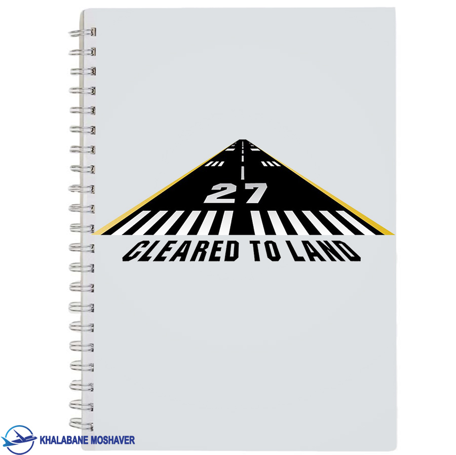 دفترچه یادداشت خلبانی با طرح cleared to land