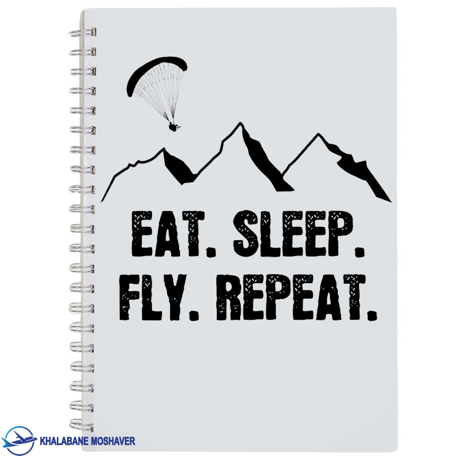 دفترچه یادداشت خلبانی با طرح Eat Sleep Fly