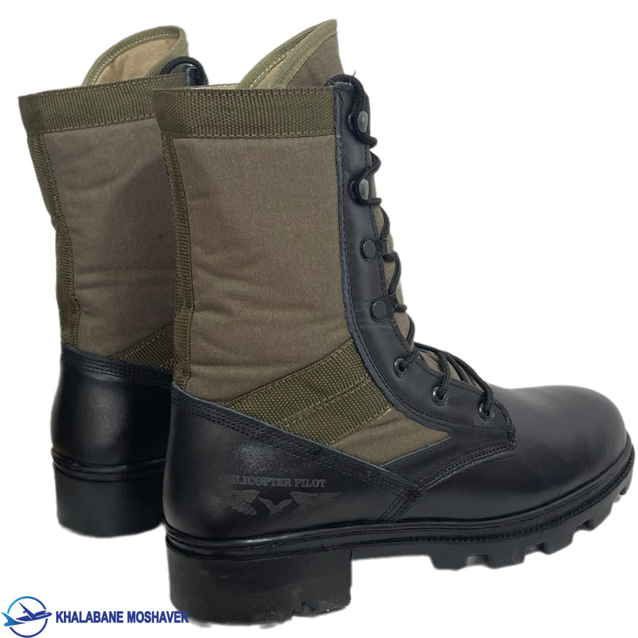 پوتین خلبانی helicopter pilot مشکی بغل سبز