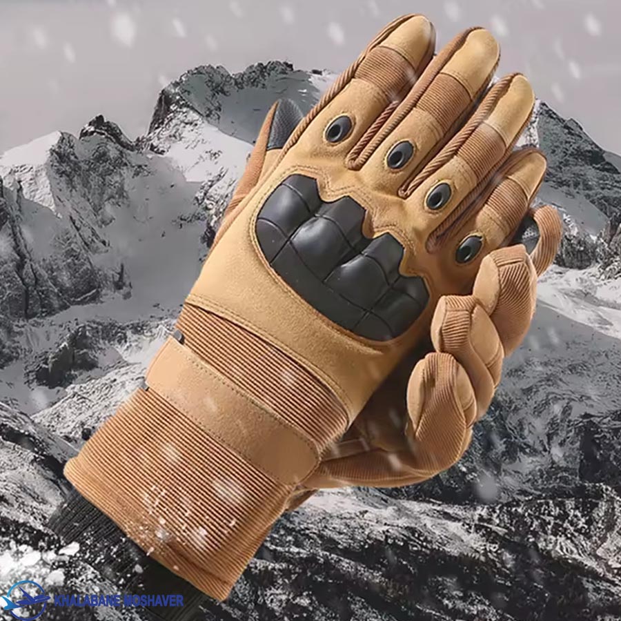 دستکش اوکلی خزدار زمستانه خاکی دستکش اوکلی خزدار زمستانه خاکی