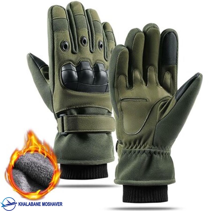 دستکش اوکلی خزدار زمستانه سبز دستکش اوکلی خزدار زمستانه سبز