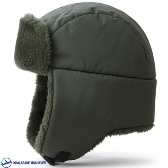 کلاه خلبانی زمستانی سبز زیتونی