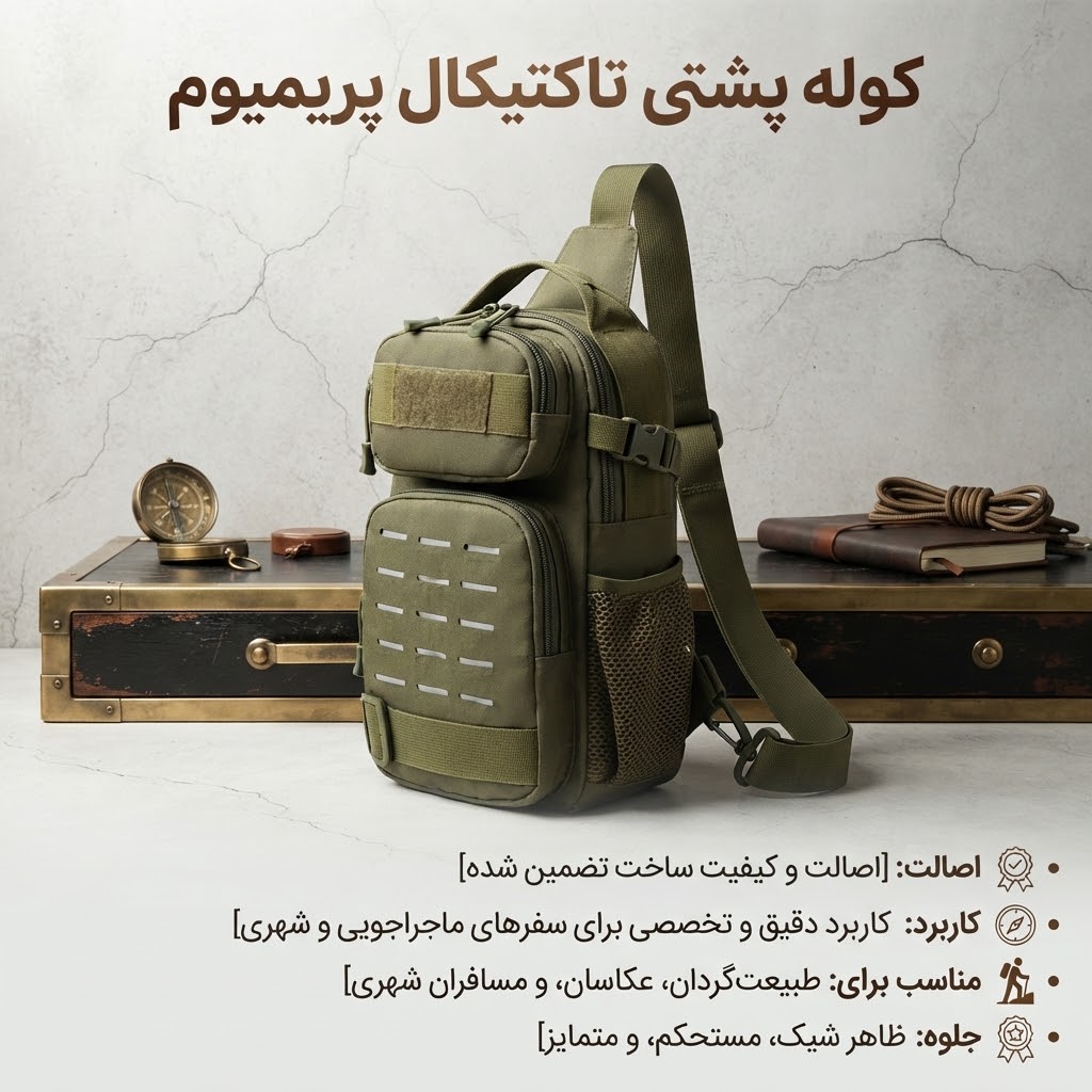کیف دوشی تاکتیکال سبز