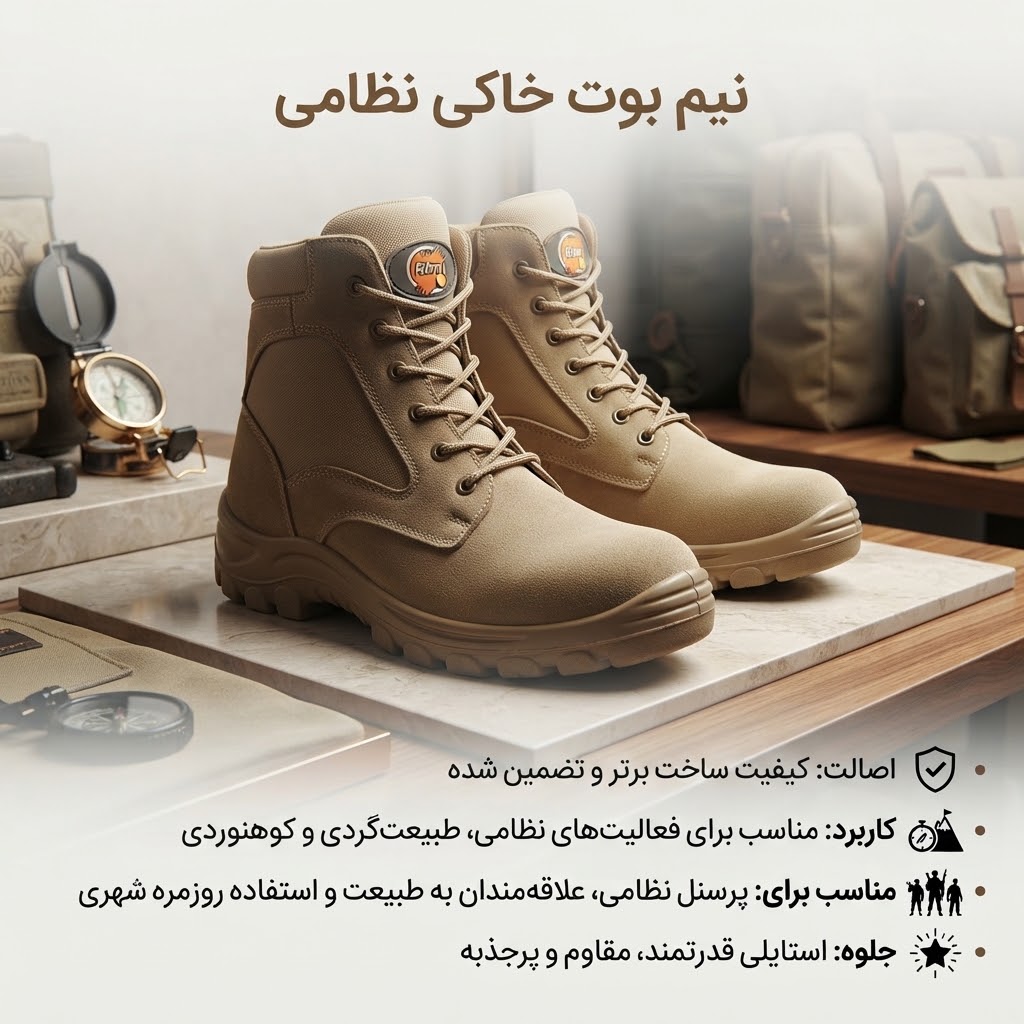 نیم پوتین خاکی نظامی